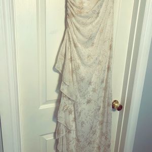 Long white and gold dress with Side details